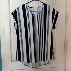 *NWOT* Navy & white striped blouse